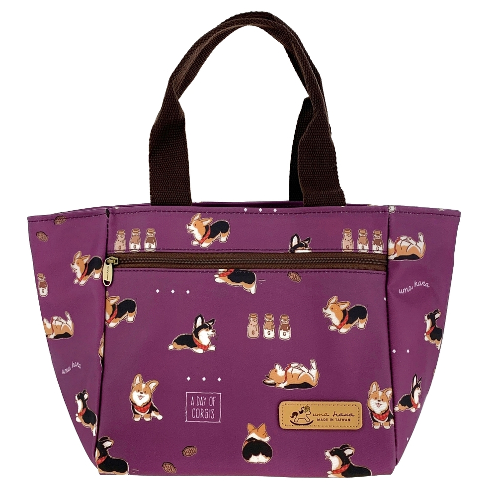 Corgi Insulated Lunch Tote Bag Thermal & Cold Snack Cooler Pail Bento Container